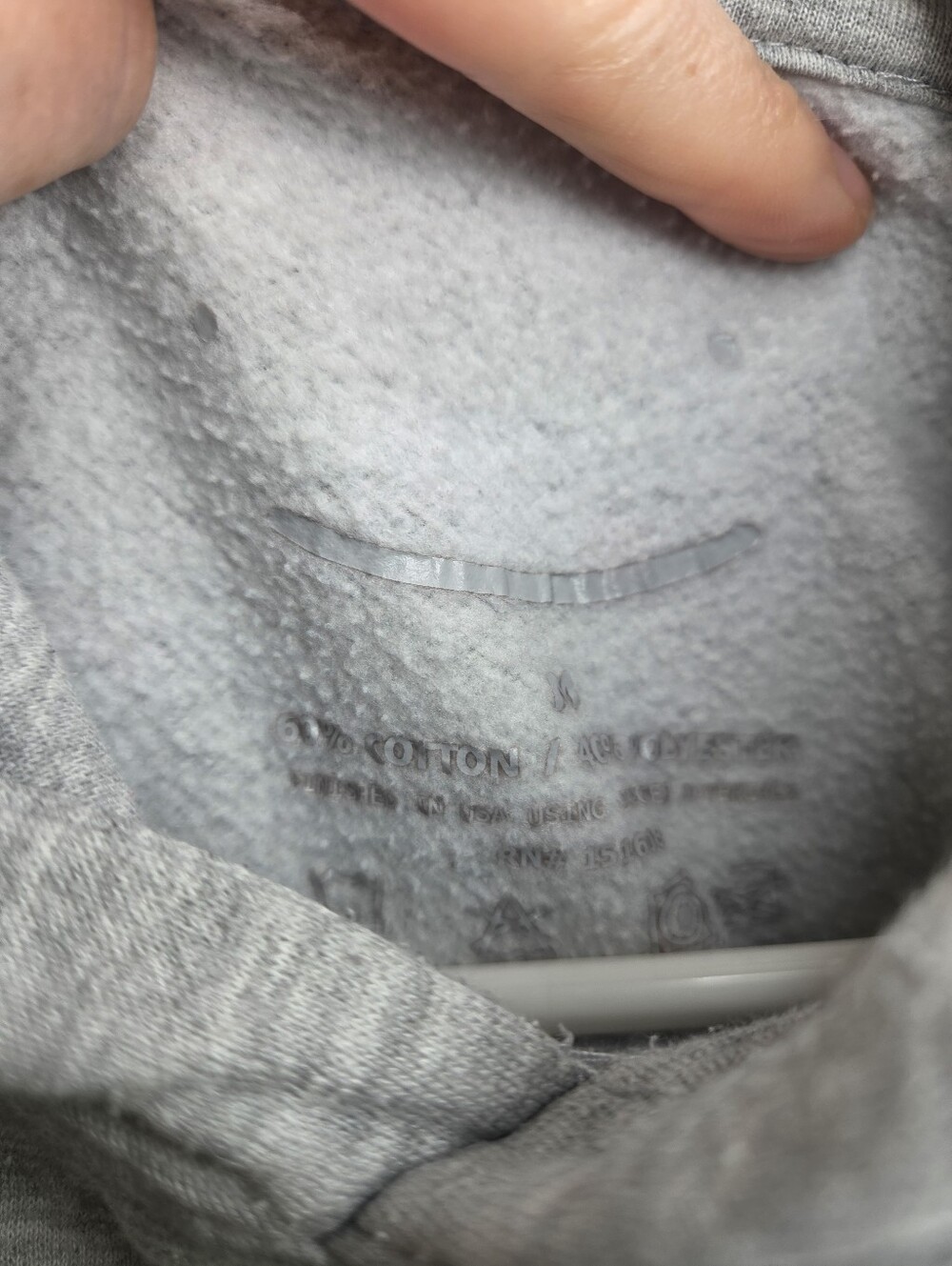 Gray Smile Hooded Pullover Sz Medium - Picture 3 of 5